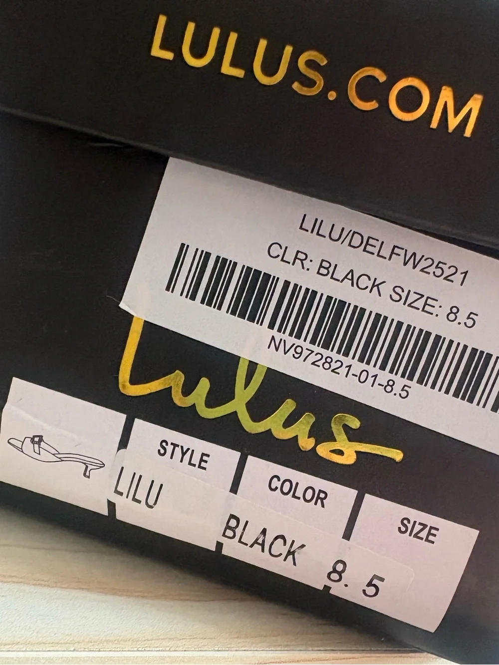 Lulu's Black Satin Kitten Heel Sandals with Rhinestone Buckle